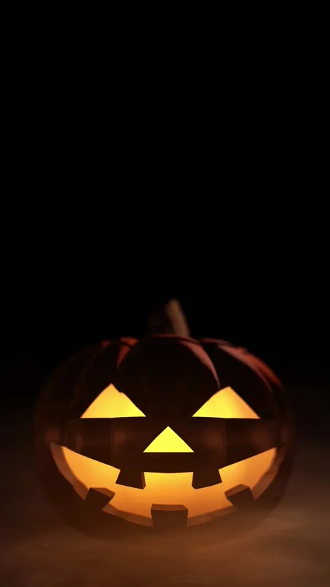 Halloween Dark Pumpkin Funny Vertical Video Background Loop Stock Footage 212390168