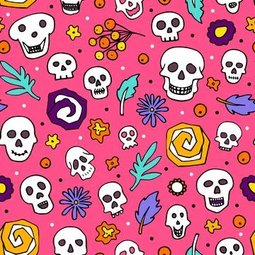Halloween, The day of the Dead pattern Stock Illustration