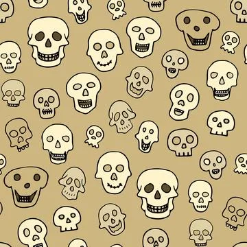 Halloween, The day of the Dead sculls pattern 스톡 일러스트