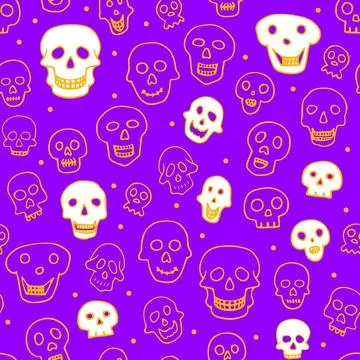 Halloween, The day of the Dead sculls pattern Stock Illustration