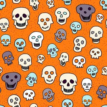 Halloween, The day of the Dead sculls pattern Stock Illustration