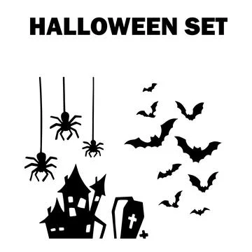 Halloween decoration set Stock Illustration