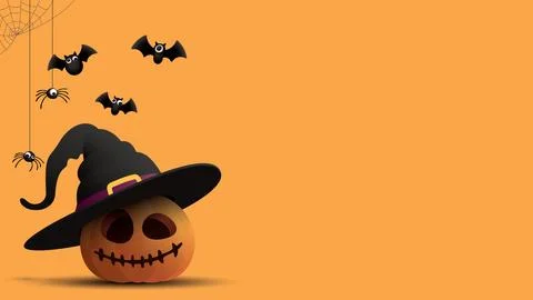 Halloween decoration theme orange background with pumpkin Jack-O'-Lantern w.. Stock Illustration