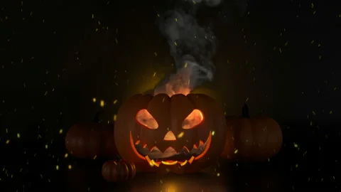 Halloween decorations concept at night. Stock Footage 164657960