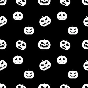 ?Halloween decorations concept. Seamless pattern with white icons. Design ele Stock-Illustration