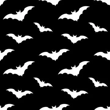 ?Halloween decorations concept. Seamless pattern with white icons. Design ele Stock Illustration