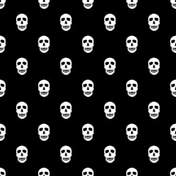 ?Halloween decorations concept. Seamless pattern with white icons. Design ele Stock Illustration