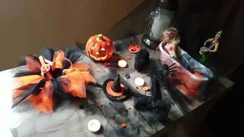 Halloween decorations Stock Footage 141940580