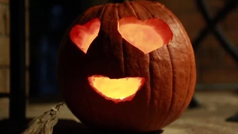 Halloween Decorations on House, Pumpkins, Jack o'Lantern Stock-Footage 70565697