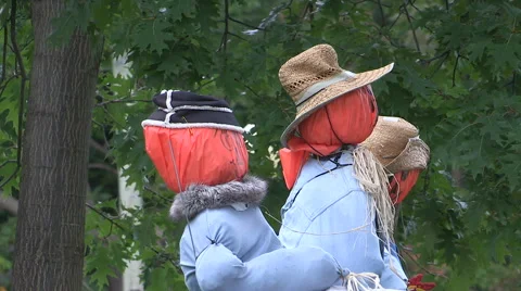 Halloween decorations in town of Meaford Stock Footage