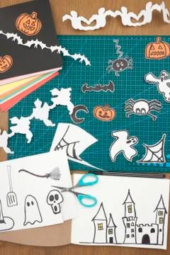 Halloween decorations vertical Stock Photos