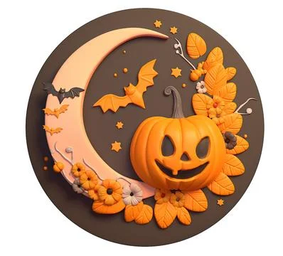 Halloween decorations on a white background 3d-rendering Иллюстрация