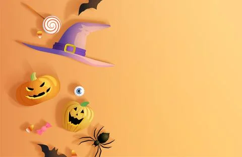 Halloween decorative elements vector background Stock Illustration