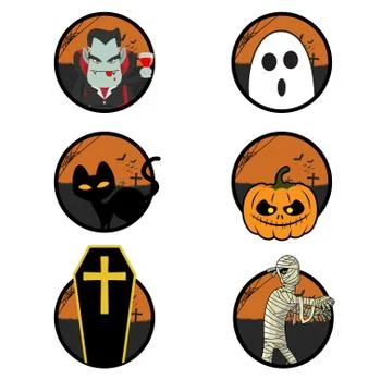 Halloween design elements, labels, banners, signs Illustrazione stock