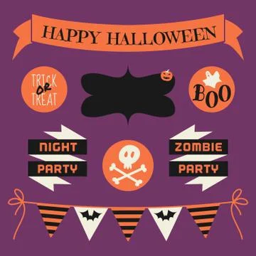 Halloween design elements set Stock Illustration