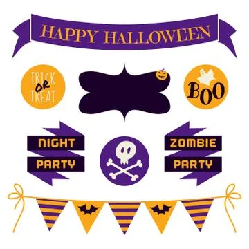 Halloween design elements set Stock Illustration