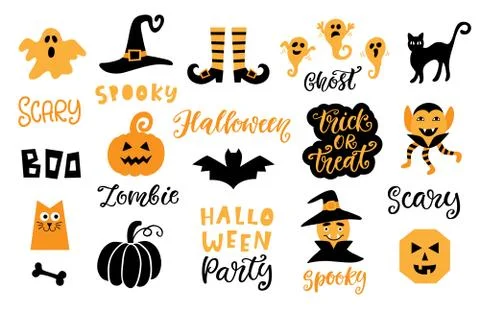 Halloween Design Elements Set Stock Illustration