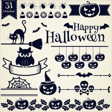 Halloween design elements. Vector set. Stock Illustration