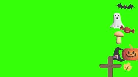 Halloween design object elements animation effects on green screen 库存影片 281610378
