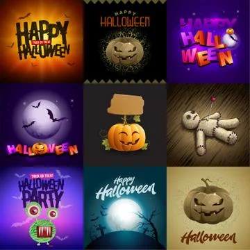 Halloween Design Set Stock Illustration
