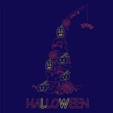 Halloween design from stroke elements 스톡 일러스트