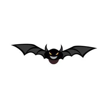 Halloween devil black bat design vector illustration. Black bat design with y Stock Illustration
