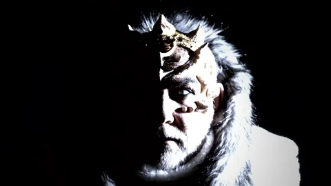 Halloween devil on black. Close up evil face. Scary horror spooky monster. Evil Stock Footage 141185570