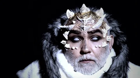 Halloween devil on black. Evil face. Stock Footage 141185812