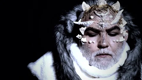 Halloween devil on black. Spooky monster head. Evil portrait. Fantasy art horror Stock Footage 141424005