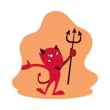 Halloween devil cartoon vector design Illustrazione stock