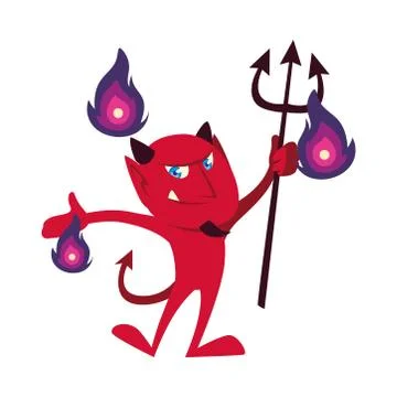 Halloween devil cartoon vector design Stock Illustration