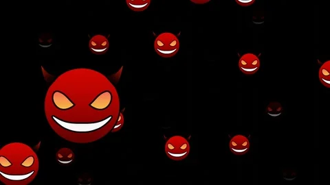 Halloween devil emoji particles loop animation background Stock Footage 251231581