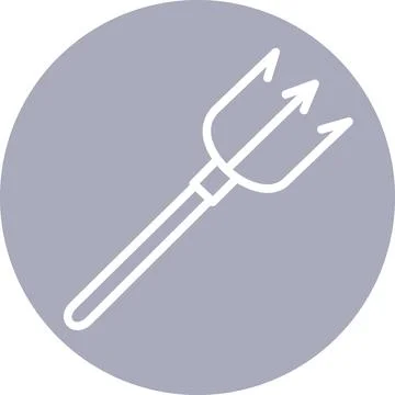 Halloween devil pitchfork round graphic icon illustration Stock Illustration