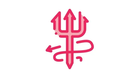 Halloween devil trident Icon Animation 動画素材 145268036