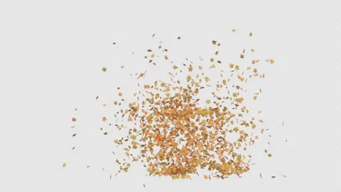 Halloween Disintegrate to Maple Leaves Alpha Transition Stock Footage 318217464