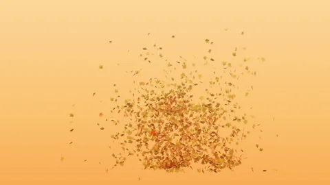 Halloween Disintegrate to Maple Leaves Background Stock Footage 318217550