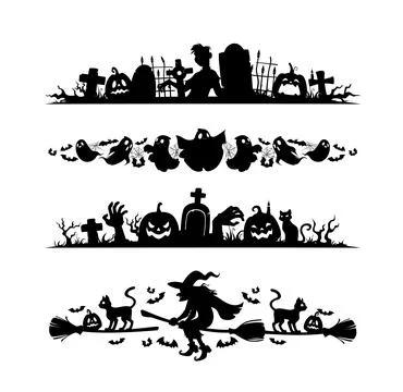 Halloween divider separators and border frames Stock Illustration