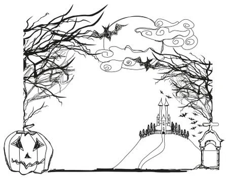Halloween Doodle frame Stock Illustration
