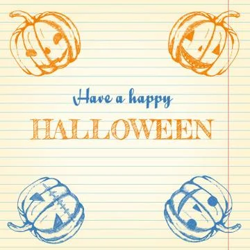 Halloween doodle - pumpkins Stock Illustration