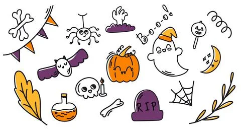 Halloween doodle Vector Set Stock Illustration