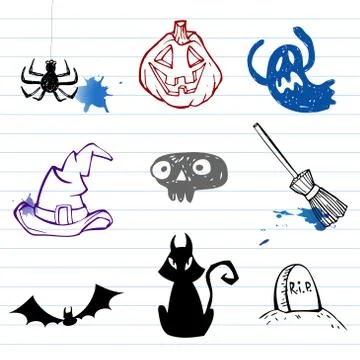 Halloween doodles Stock Illustration