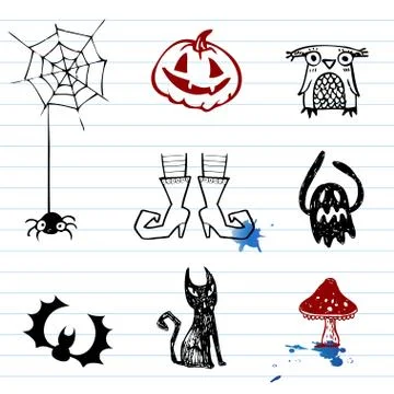 Halloween doodles Stock Illustration