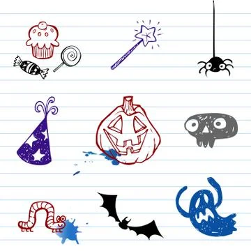 Halloween doodles Stock Illustration