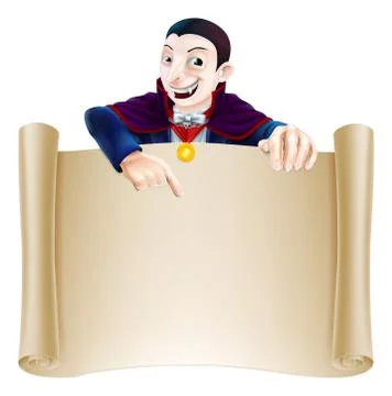 Halloween dracula scroll Stock Illustration