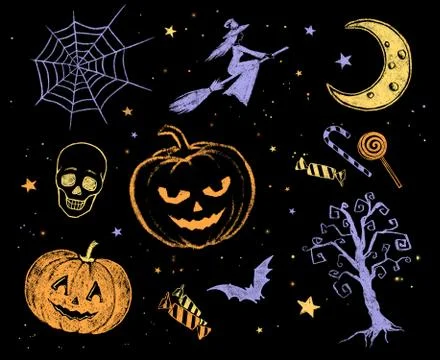 Halloween drawings. Stock Illustration