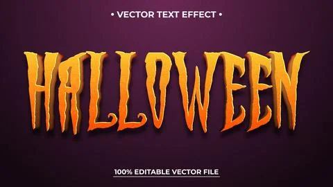 Halloween editable text effect, Halloween theme text style Stock Illustration