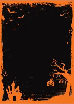 Halloween element with border and background template Stock Illustration
