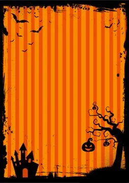Halloween element with border and background template Stock Illustration