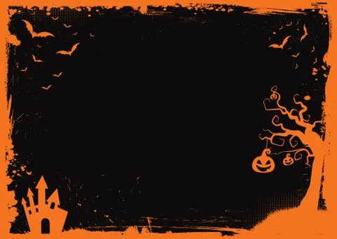 Halloween element with border and background template Stock Illustration