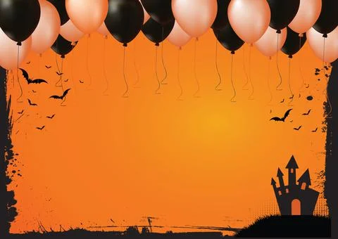 Halloween element with border and background template Stock Illustration